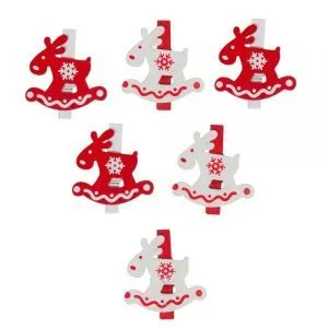 Набор лосей на клипе (дерево), 4.5х4см, 6шт. 