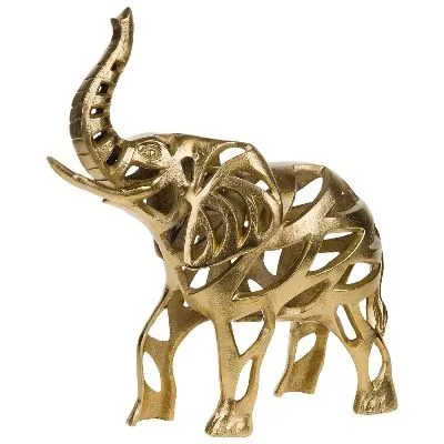 Фигура Слон (металл), 29х13хH35см, золото фото в интернет-магазине Флоранж