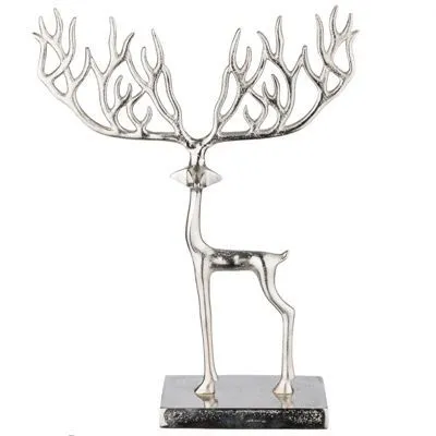 Фигура Олень (металл), 24,5x7,5xH33см, серебро фото в интернет-магазине Флоранж