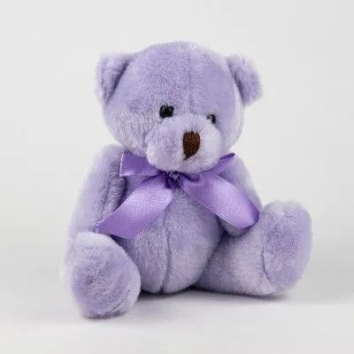 Игрушка м/н Медведь с бантом, 15см, светло-сиреневый фото в интернет-магазине Флоранж