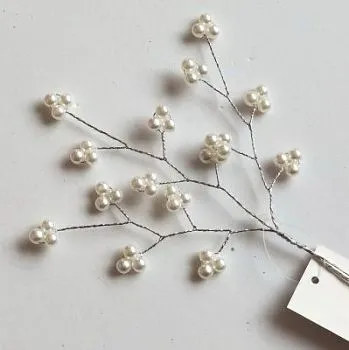 Всатвка с жемчугом, Н20 см, белый