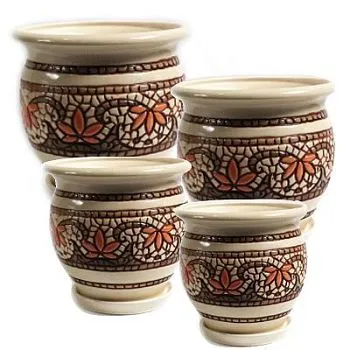 Горшок керамический Мозаика (4-й из набора), 15х12,5см, 1,5л; Россия