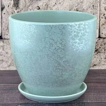 Горшок керамический Питон зеленый 716388 (3-й из набора), 18х16см, 2,5л; Россия