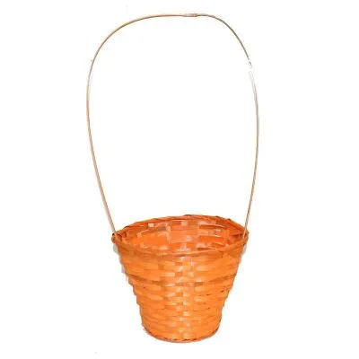 Корзина плетеная Лукошко (бамбук), оранжевая, 23xH17/53см фото в интернет-магазине Флоранж