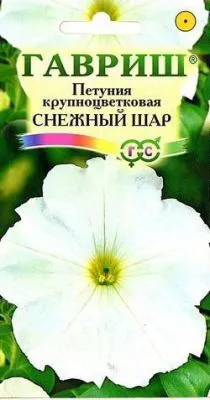 Петуния крупноцветковая Снежный шар (цветной пакет) 0,1г; Гавриш фото в интернет-магазине Флоранж