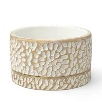 Горшок Астра Верано 12смх8см, бел/жемчуг/Сады Аурики