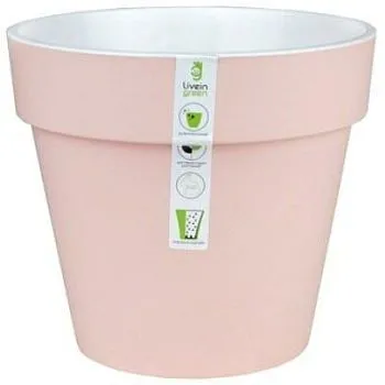 Горшок пластиковый Протея, розово-белый, 20х18,5см, 3,7л; Россия