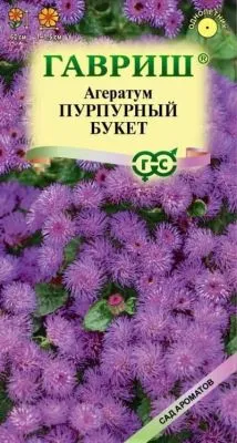 Агератум Пурпурный букет (цветной пакет) 0,1г; Гавриш фото в интернет-магазине Флоранж