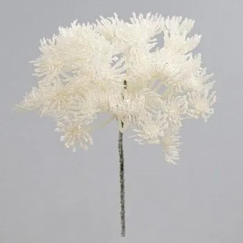 Ветка с глиттером на вставке, H23см, белый