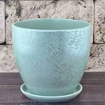 Горшок керамический Питон зеленый 716388 (2-й из набора), 15х13см, 1,4л; Россия