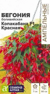 Бегония Копакабана Красная боливийская (цветной пакет) 5шт; Семена Алтая фото в интернет-магазине Флоранж