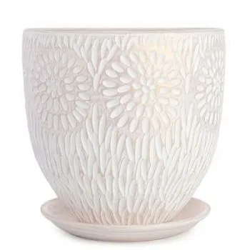 Горшок керамический Астра бутон 3 28х28,см,12л, бел/жемчуг; Россия