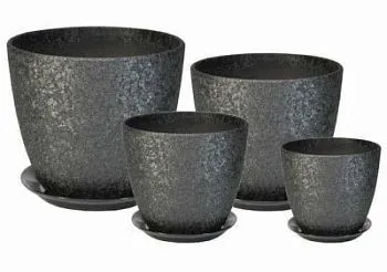 Горшок керамический Бутон винил 461981 (2-й из набора), 15х15см, 2л;  Россия