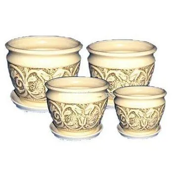 Горшок керамический Букет (3-й из набора), 13,4х17,4см, 2л; Россия