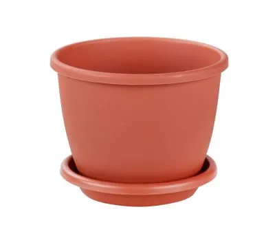 Горшок пластиковый Афина, коричневый, 23,5х21см, 5,5л; Россия фото в интернет-магазине Флоранж