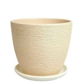 Горшок керамический  Крокус гнездо 18х16см,2,3л, (3-й из набора), бежевый, Россия