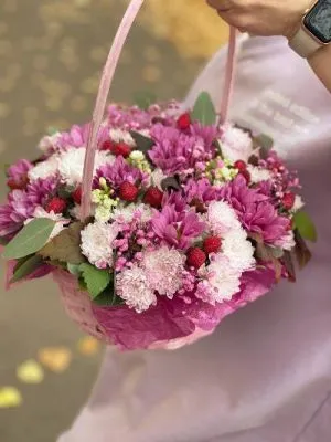 Цветы в корзине Фиолет 