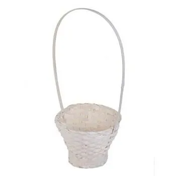 Корзина плетеная Лукошко (бамбук), белая, 23xH17/53см