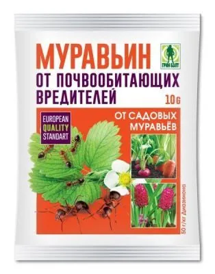 Инсектицид от муравьев Муравьин (пакет), 10г фото в интернет-магазине Флоранж