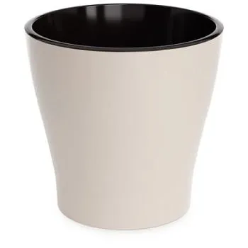 Горшок пластиковый Лея двойной с автополивом, бежевый, 32х32х31см, 17л; Россия