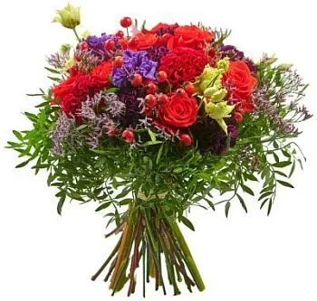 Букет Идеал , состав Роза Гвоздика Эустома, цвет букета Красный, подходит Девушке Маме