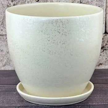 Горшок керамический Питон бежевый 716340 (4-й из набора), 22х19,5см, 5л; Россия