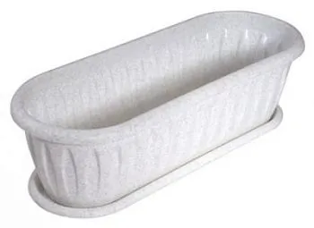 Кактусница пластиковая Фелиция, мрамор, 28,5х11,5см, 2,9л; Россия