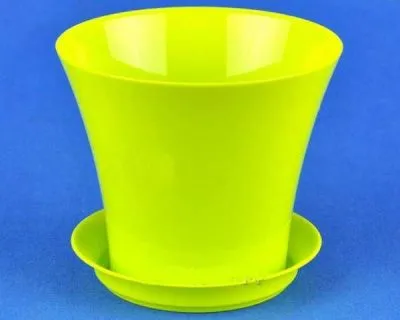 Горшок пластиковый Сити, фисташковый, 11,5х10см, 0,7л; Россия фото в интернет-магазине Флоранж