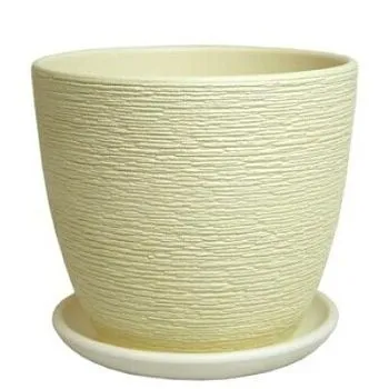 Горшок керамический  Крокус гнездо 18х16см,2,3л, (3-й из набора), шампань, Россия