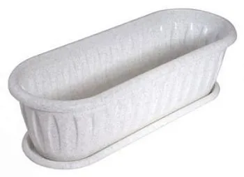 Кактусница пластиковая Фелиция, мрамор, 28,5х11,5см, 2,9л; Россия