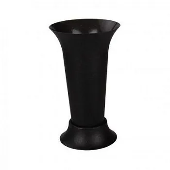 Вазон для цветов пластиковый под срезку, черный, 18,5х31см, 3л; Россия