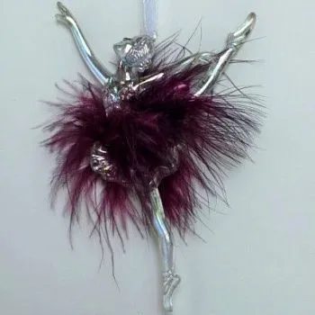 Украшение подвесное Балерина (пластик), 14,8x9,3см, темно-розовый