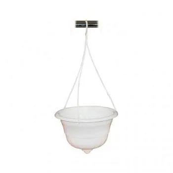 Горшок пластиковый подвесной Грация, белый, 27х19см, 4,5л; Россия