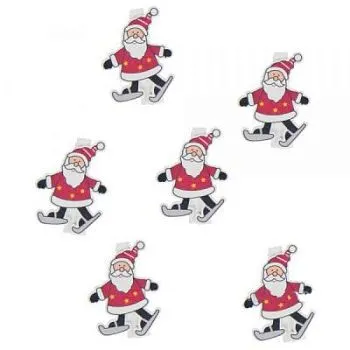 Набор санта на клипе (дерево) (6шт.)