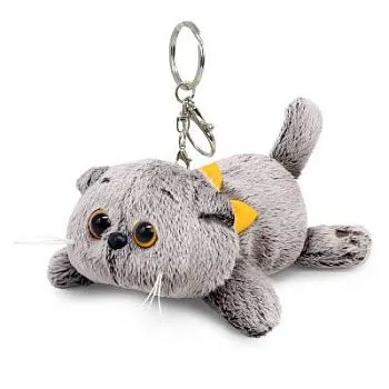 Игрушка Брелок Кот Басик с бантиком лежачий Kta-001