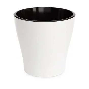 Горшок пластиковый Лея двойной с автополивом, белый, 27х27х26см, 10л; Россия