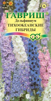 Дельфиниум Тихоокеанский (цветной пакет) 0,05 г; Гавриш фото в интернет-магазине Флоранж