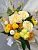 Букет Солнечный , состав Хризантема кустовая Роза одноголовая Хлопок Гидрангия, цвет букета Желтый, подходит Девушке