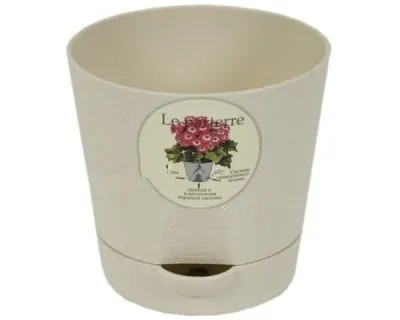 Горшок пластиковый Классик, кремовое, 0,35л; Россия фото в интернет-магазине Флоранж