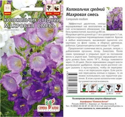 Колокольчик средний (цветной пакет) 0,1г; Семена Алтая фото в интернет-магазине Флоранж