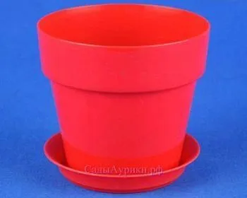 Горшок пластиковый Протея, красный, 11,5х10см, 0,6/0,7л; Россия