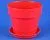 Горшок пластиковый Протея, красный, 11,5х10см, 0,6/0,7л; Россия