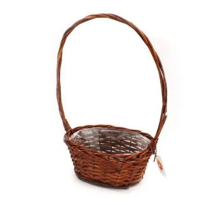 Корзина плетеная (ива), коричневая, 26x19xH12/46см фото в интернет-магазине Флоранж