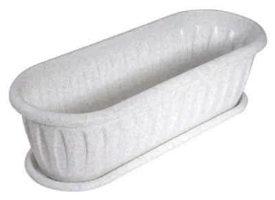 Кактусница пластиковая Фелиция, мрамор, 28,5х11,5см, 2,9л; Россия фото в интернет-магазине Флоранж