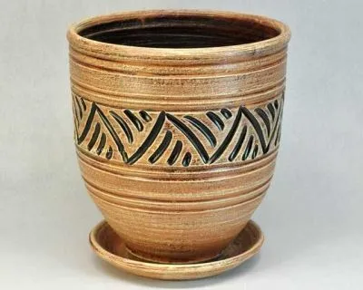 Горшок керамический Коба, 31х30см, бежевый, 12л; Россия фото в интернет-магазине Флоранж