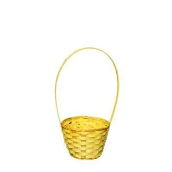 Корзина плетеная (бамбук), желтая, 13xH9.5/28см