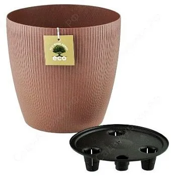 Горшок пластиковый Эко Магнолия, гранит, 20х20см, 5,2л; Россия