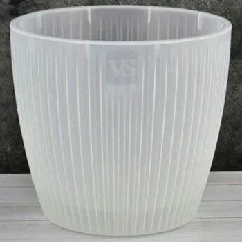 Горшок пластиковый Эви, прозрачный, 14х13см, 1,5л;; Россия