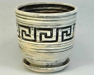 Горшок керамический Коба, 26х27см, кремовый, 8л; Россия фото в интернет-магазине Флоранж