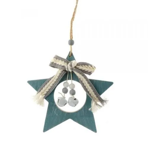 Елочное украшение "Звезда", 11см (дерево) фото в интернет-магазине Флоранж